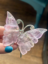 Load image into Gallery viewer, Rainbow fluorite butterfly stand-D
