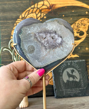 Load image into Gallery viewer, Amethyst heart with custom stand
