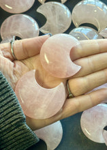 Load image into Gallery viewer, Rose Quartz Moon Carving
