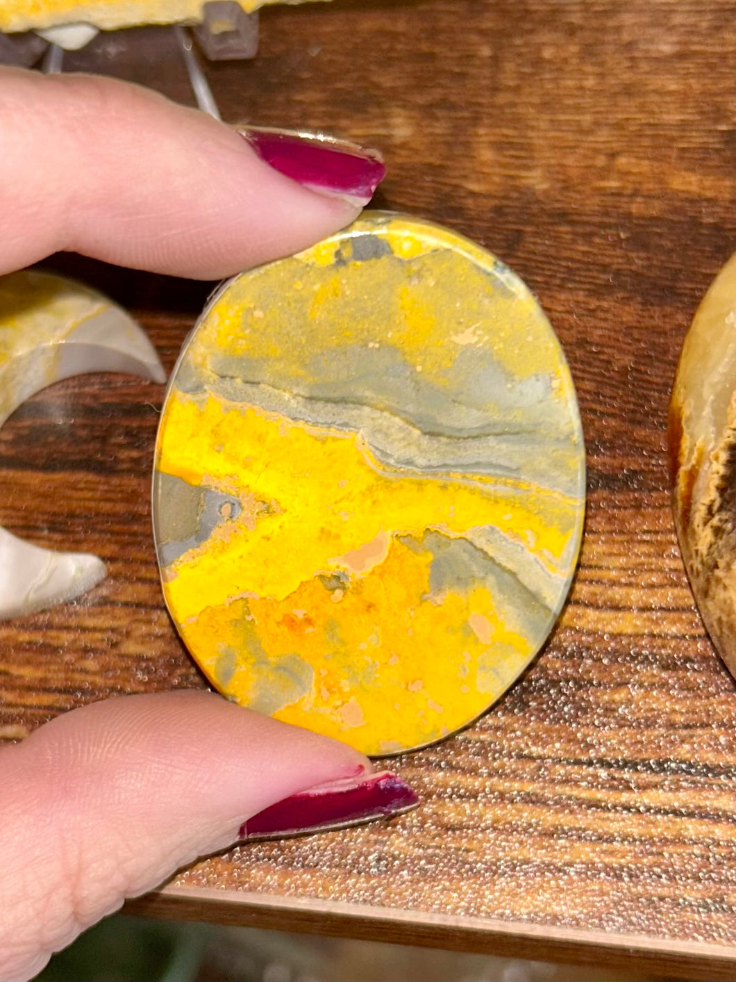 Bumble bee jasper worry stone c