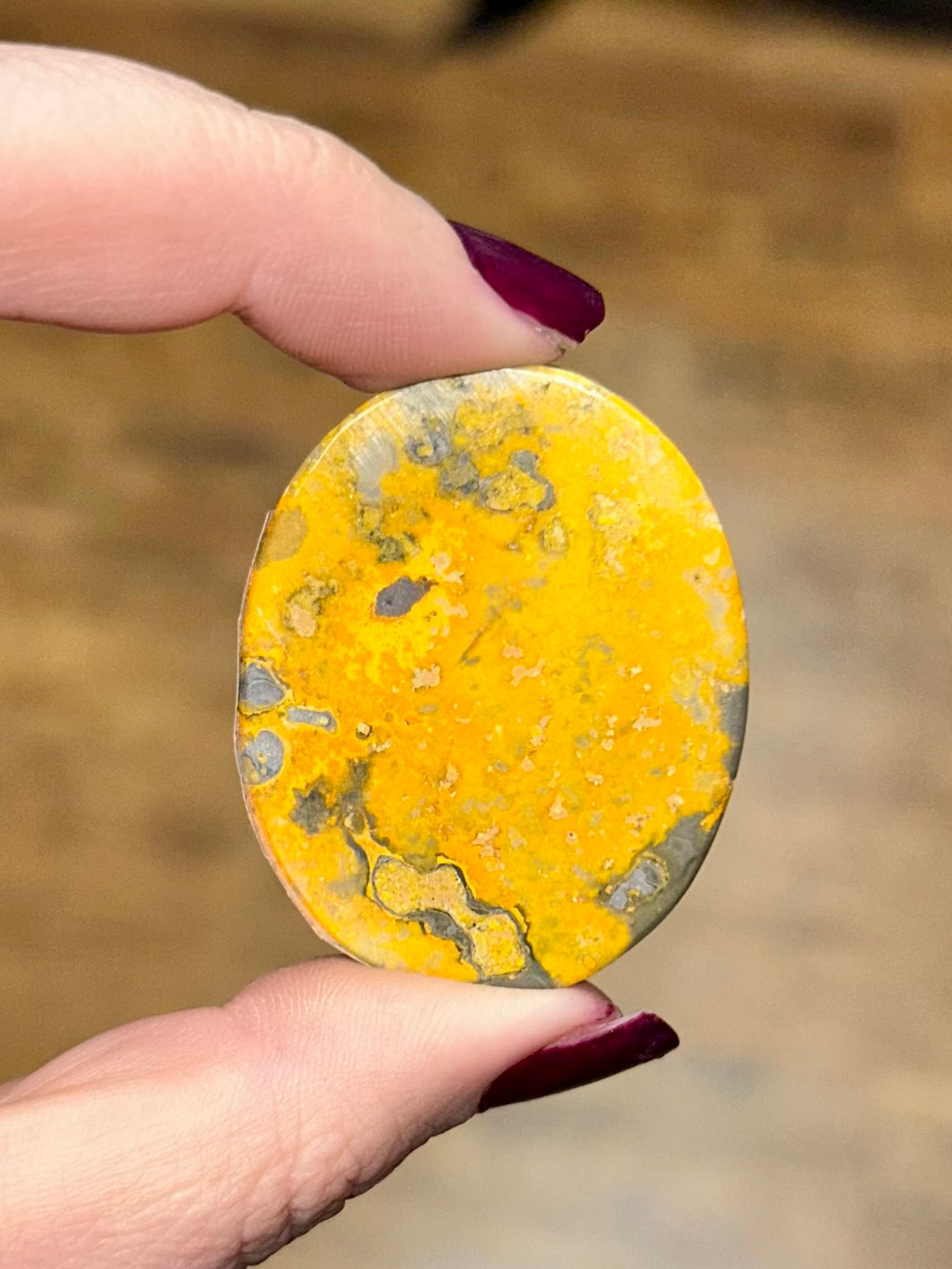 Bumble bee jasper worry stone B