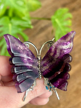 Load image into Gallery viewer, Rainbow fluorite butterfly stand-E
