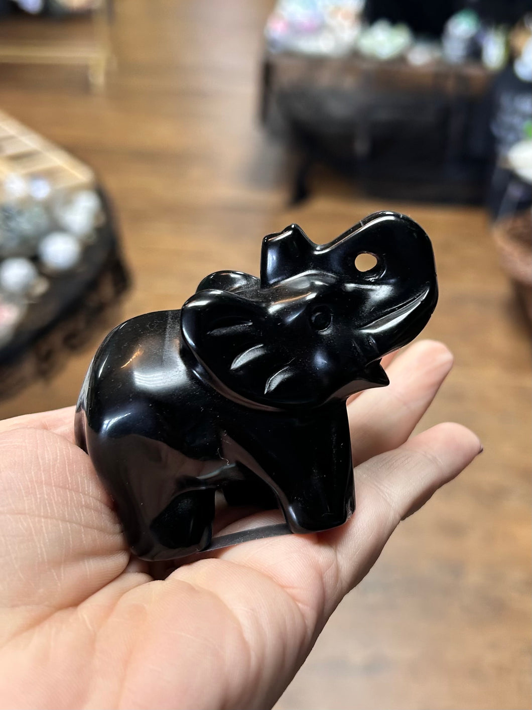 Black obsidian elephant ￼