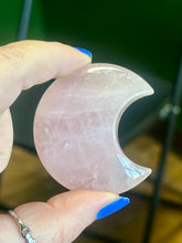 Load image into Gallery viewer, Rose Quartz Moon Carving
