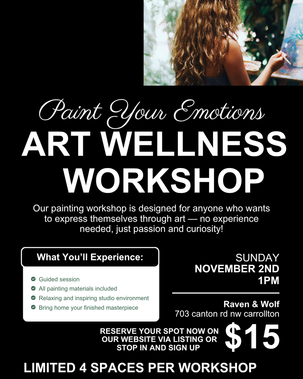 Art workshop reservation