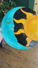 Load and play video in Gallery viewer, Hand painted sun Moon wood piece
